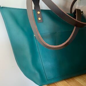 🦄🦚Portland Leather Goods Large Zipper Tote in Peacock 🦚🦄